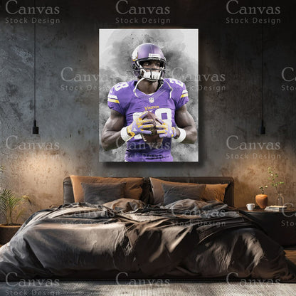 Adrian Peterson premium NFL canvas with black floating frame