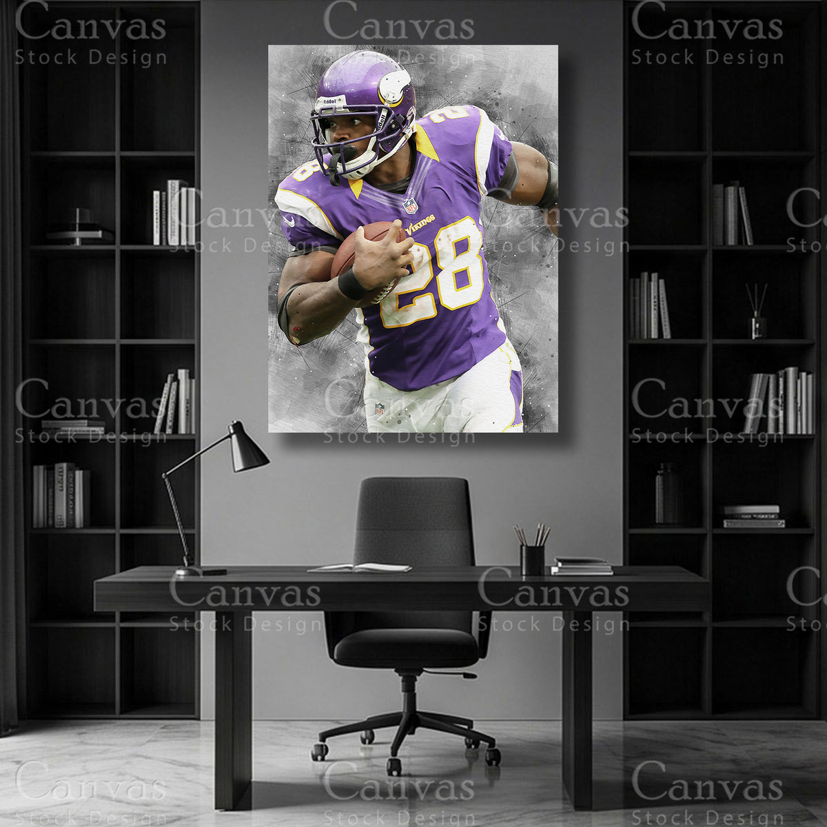 Adrian Peterson running back NFL wall art