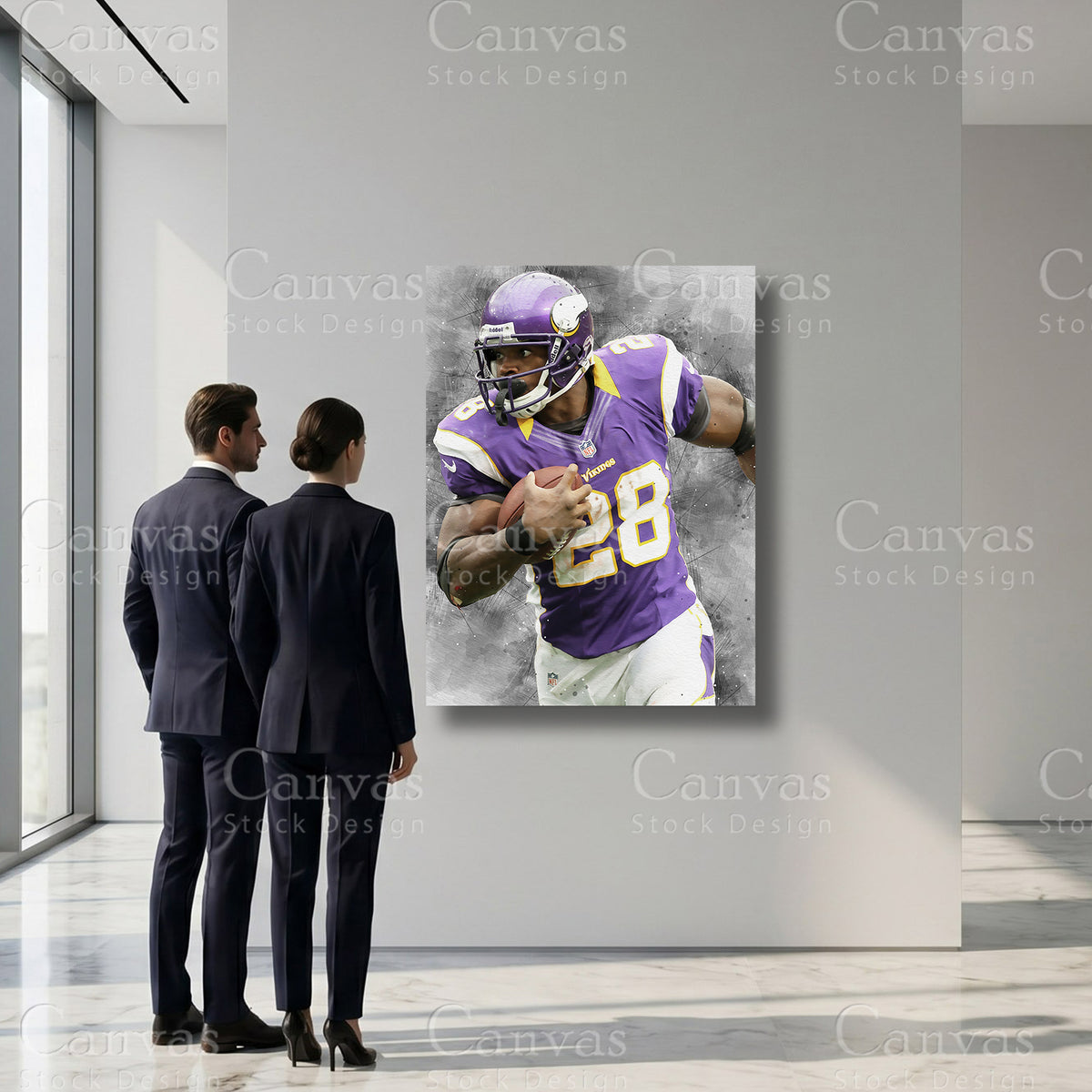 Adrian Peterson professional football sports artwork