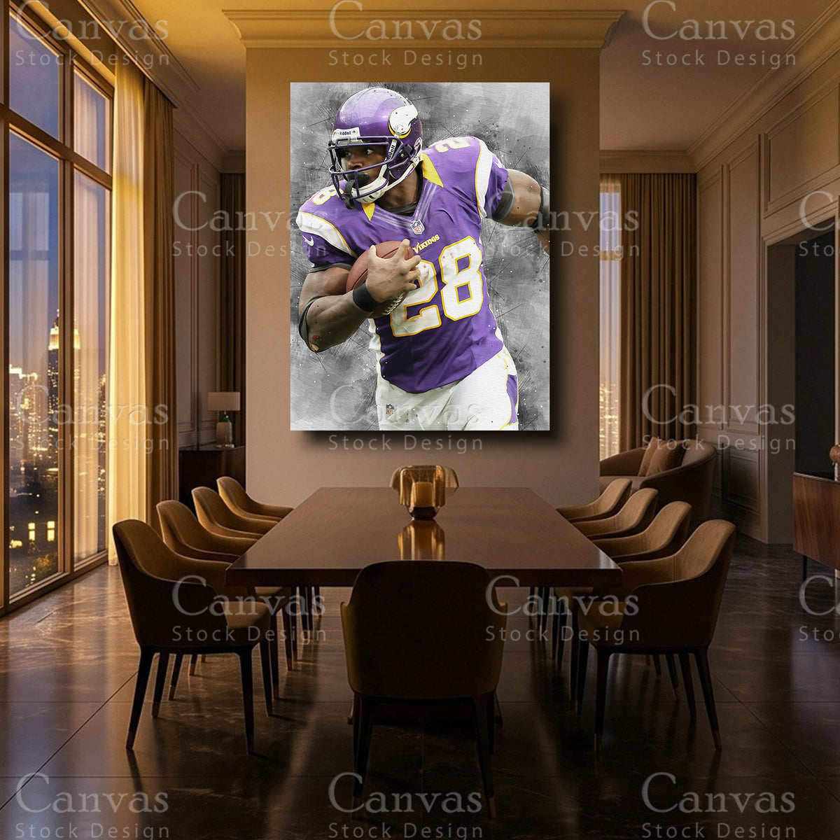 Adrian Peterson luxury NFL wall decor