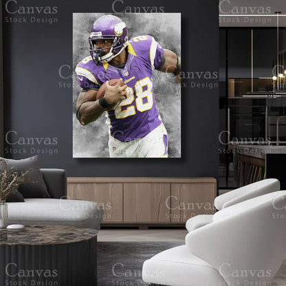 Adrian Peterson statement football canvas art