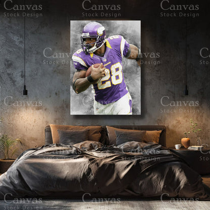 Adrian Peterson premium NFL canvas with black floating frame