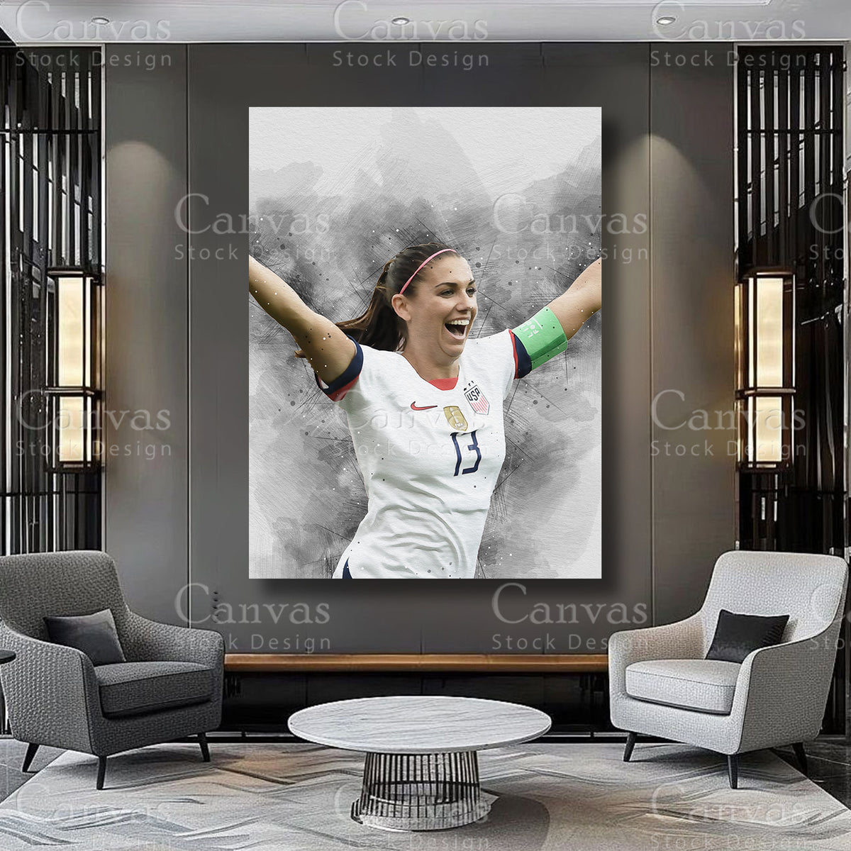 Alex Morgan Athlete Wall Art on Premium Canvas