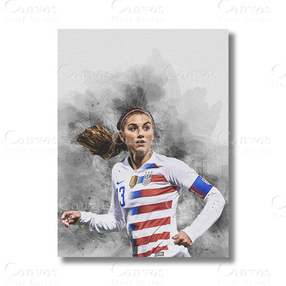 Alex Morgan Elite Soccer Canvas Wall Art