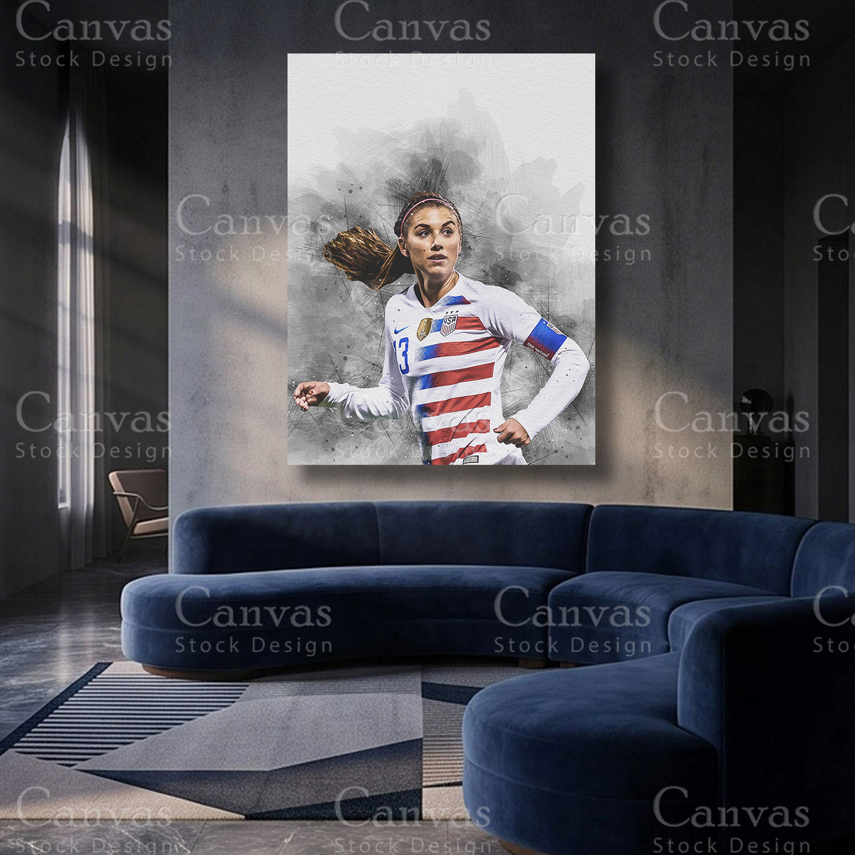 Alex Morgan Premium Soccer Canvas Artwork