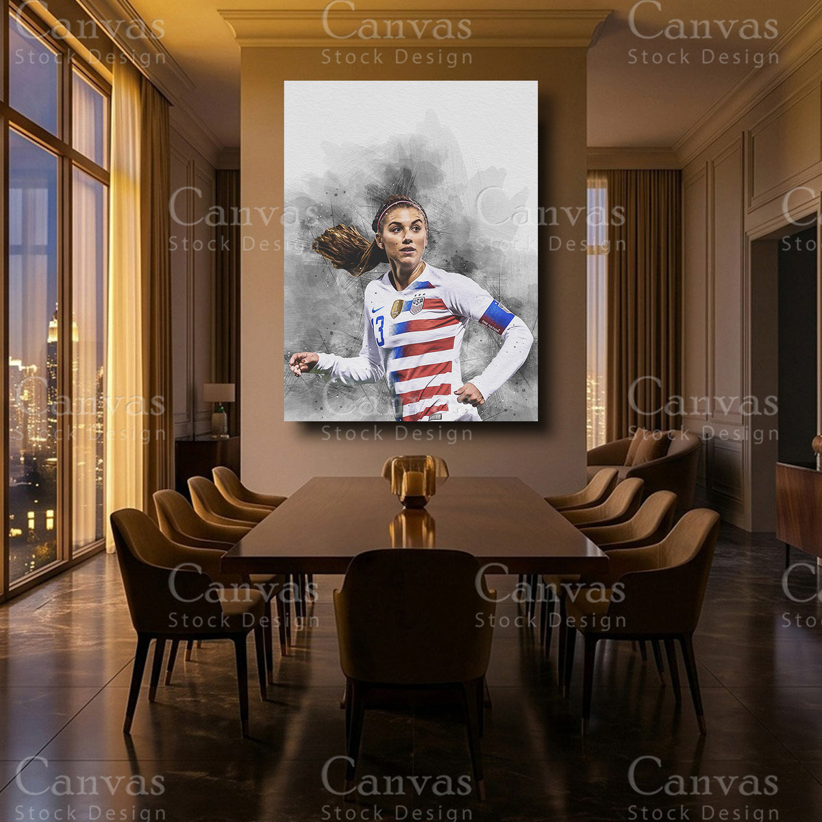 Alex Morgan Luxury Soccer Canvas Art