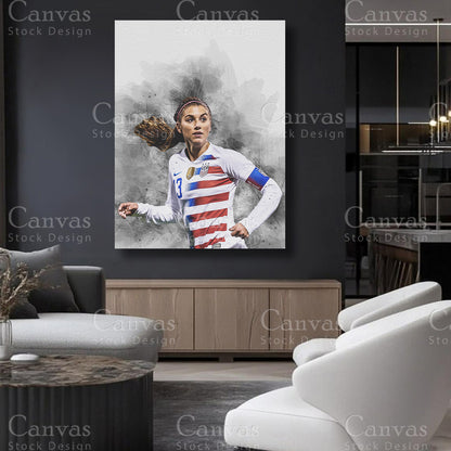 Alex Morgan Soccer Wall Decor on Premium Canvas