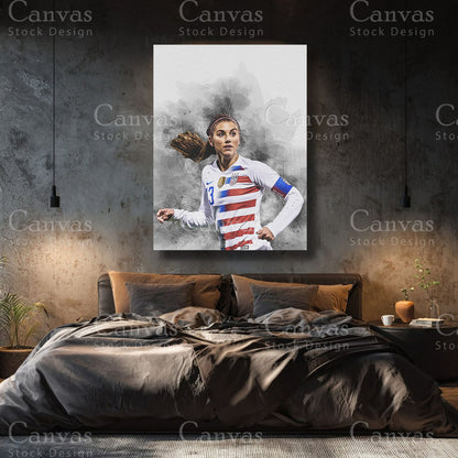 Alex Morgan Refined Soccer Canvas Wall Art