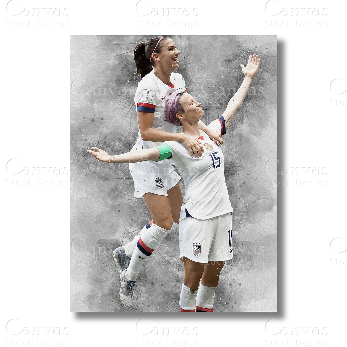 Alex Morgan & Megan Rapinoe Canvas Wall Art