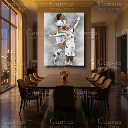 Alex Morgan & Megan Rapinoe Luxury Soccer Wall Art