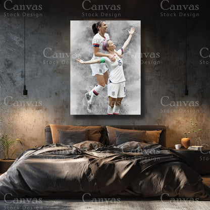 Alex Morgan & Megan Rapinoe Premium Soccer Canvas Wall Art