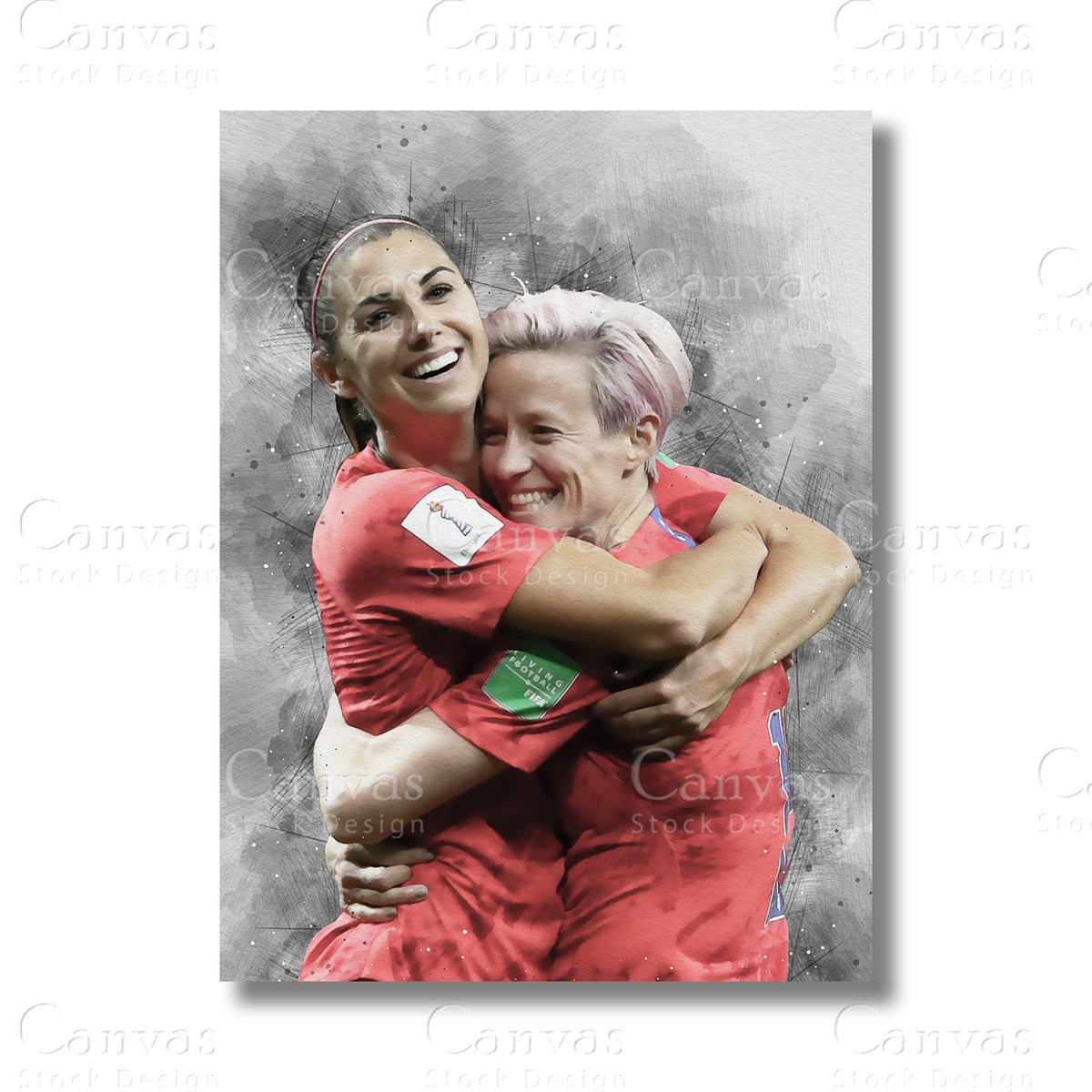 Alex Morgan & Megan Rapinoe Legendary Soccer Canvas Wall Art