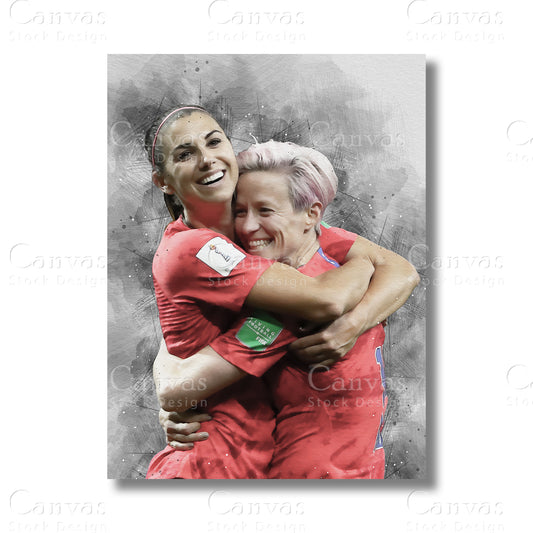Alex Morgan & Megan Rapinoe Legendary Soccer Canvas Wall Art
