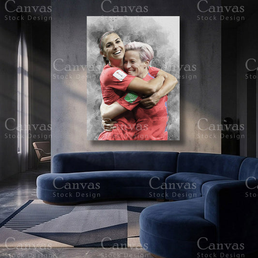 Alex Morgan and Megan Rapinoe Womens Soccer Canvas Art