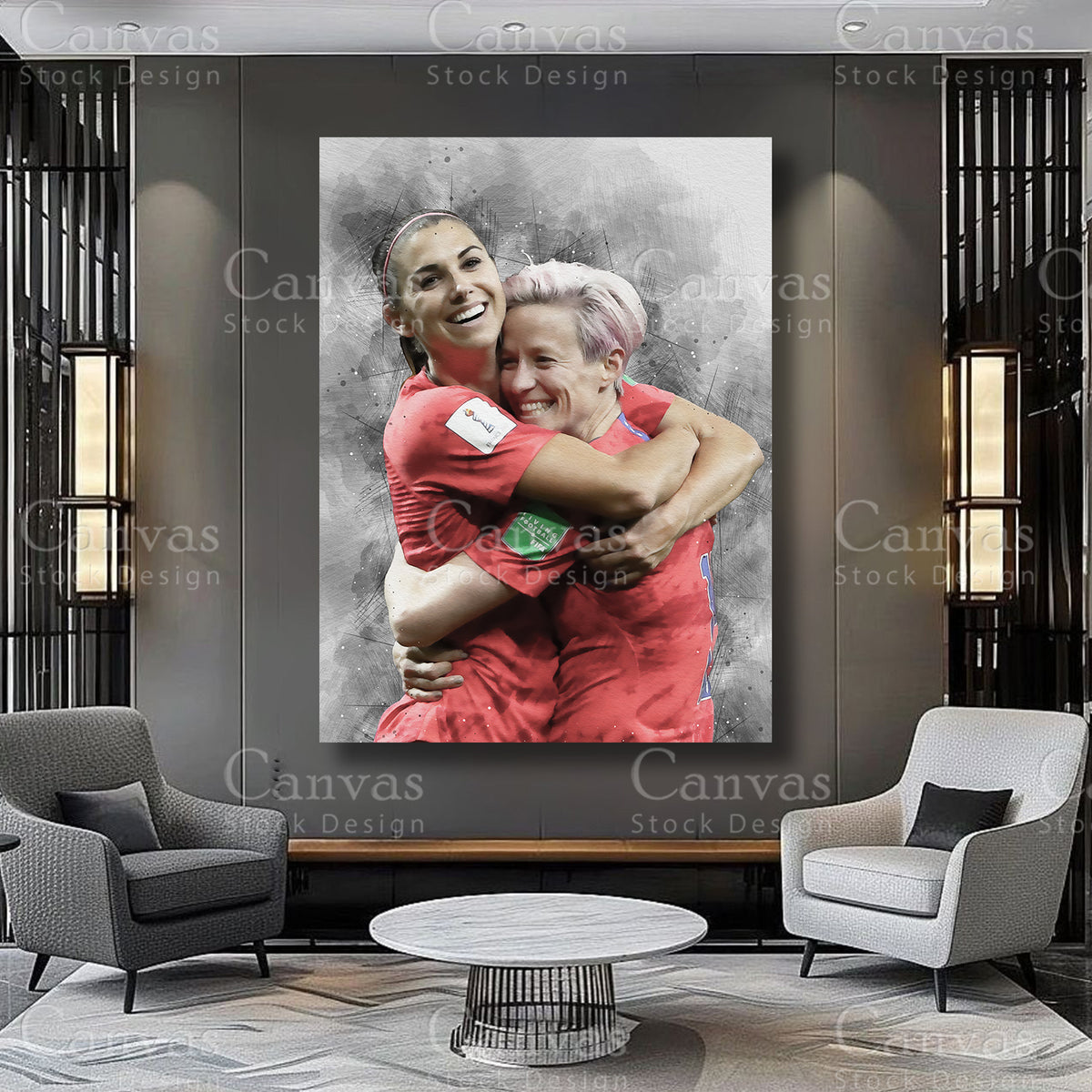 Alex Morgan and Megan Rapinoe Premium Athlete Canvas