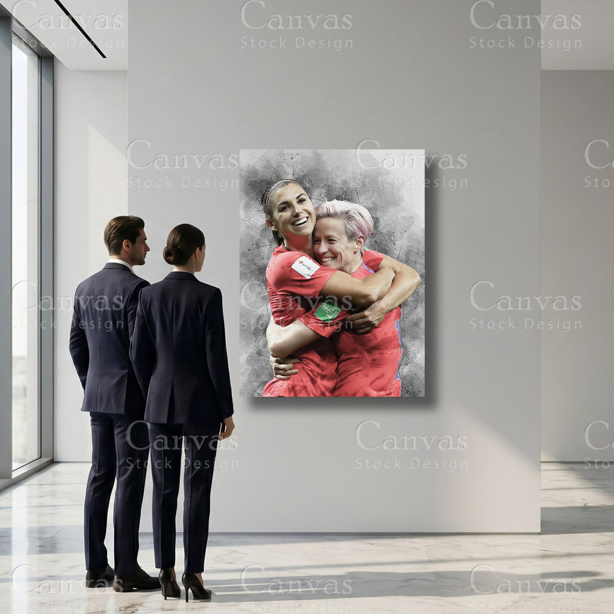 Alex Morgan & Megan Rapinoe Womens Football Wall Art