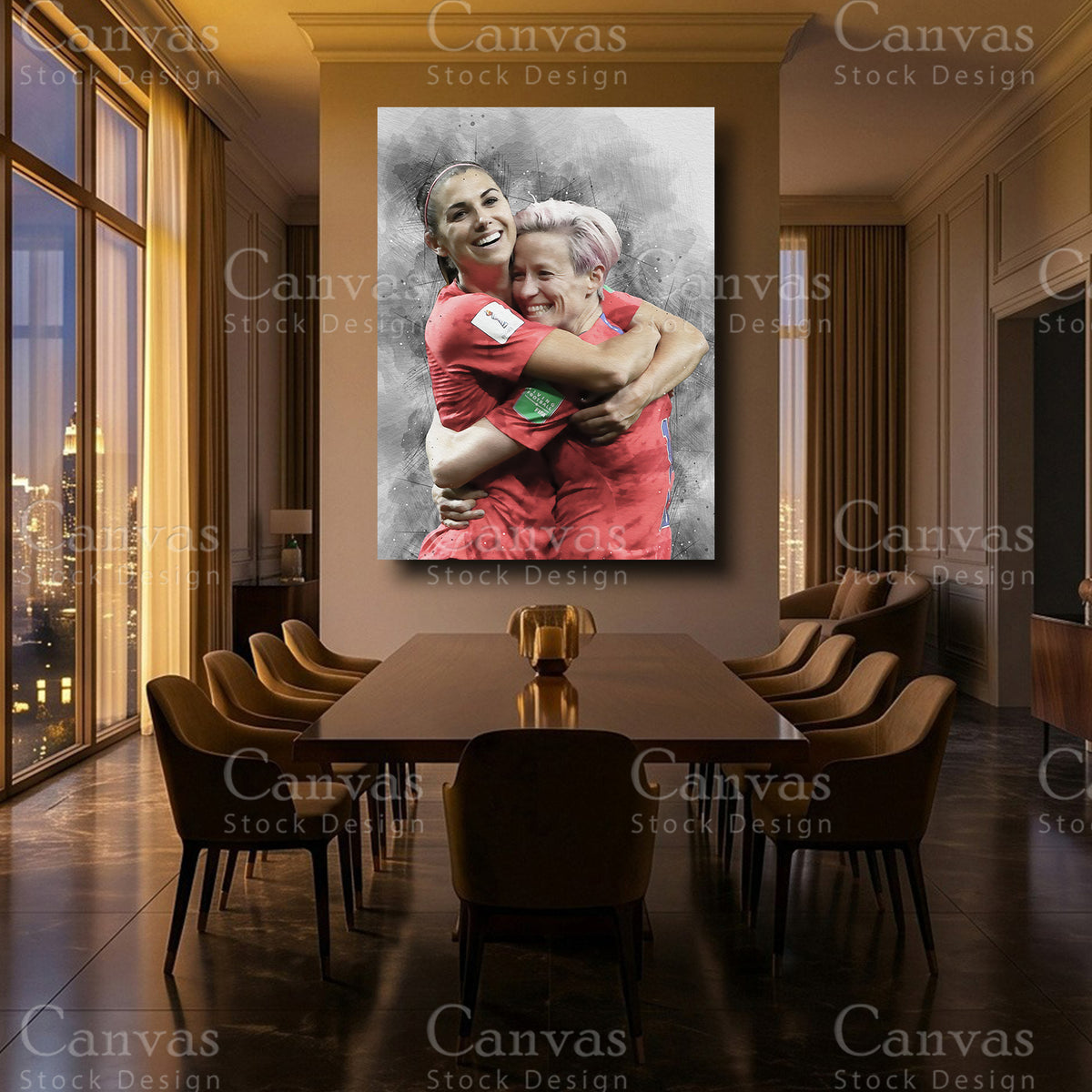 Alex Morgan and Megan Rapinoe Luxury Soccer Artwork