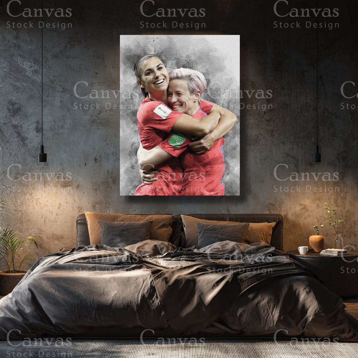 Alex Morgan and Megan Rapinoe Premium Soccer Wall Art