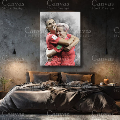Alex Morgan and Megan Rapinoe Premium Soccer Wall Art