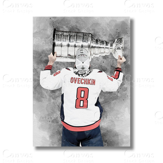 Alex Ovechkin Legendary Hockey Canvas Wall Art