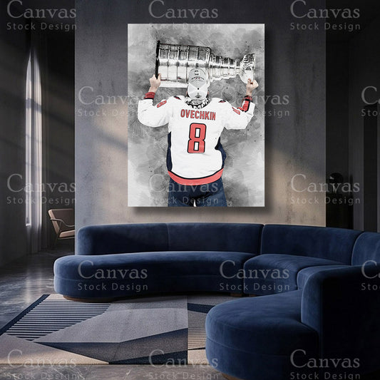 Alex Ovechkin Ice Hockey Canvas Artwork