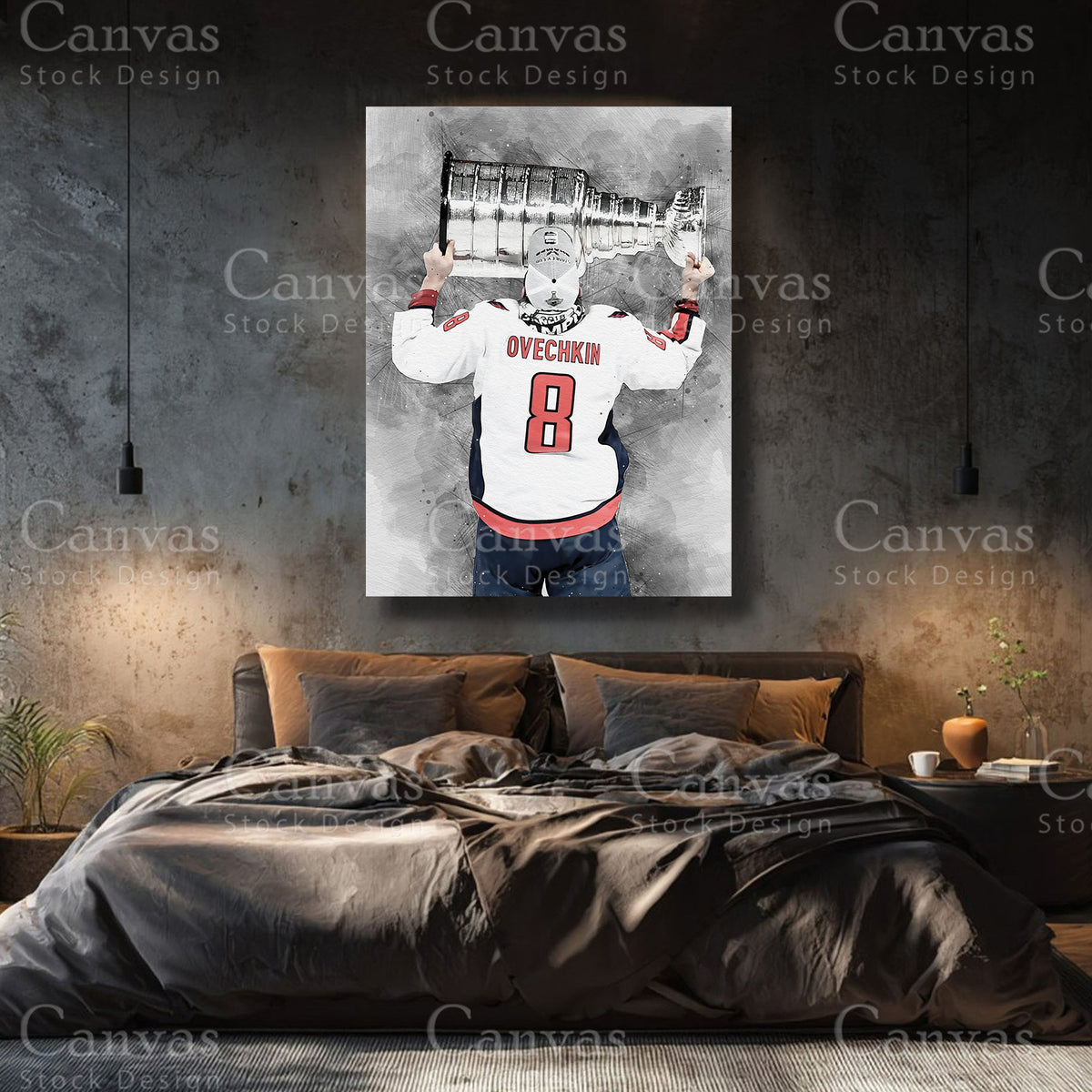 Alex Ovechkin Premium Ice Hockey Canvas Wall Art