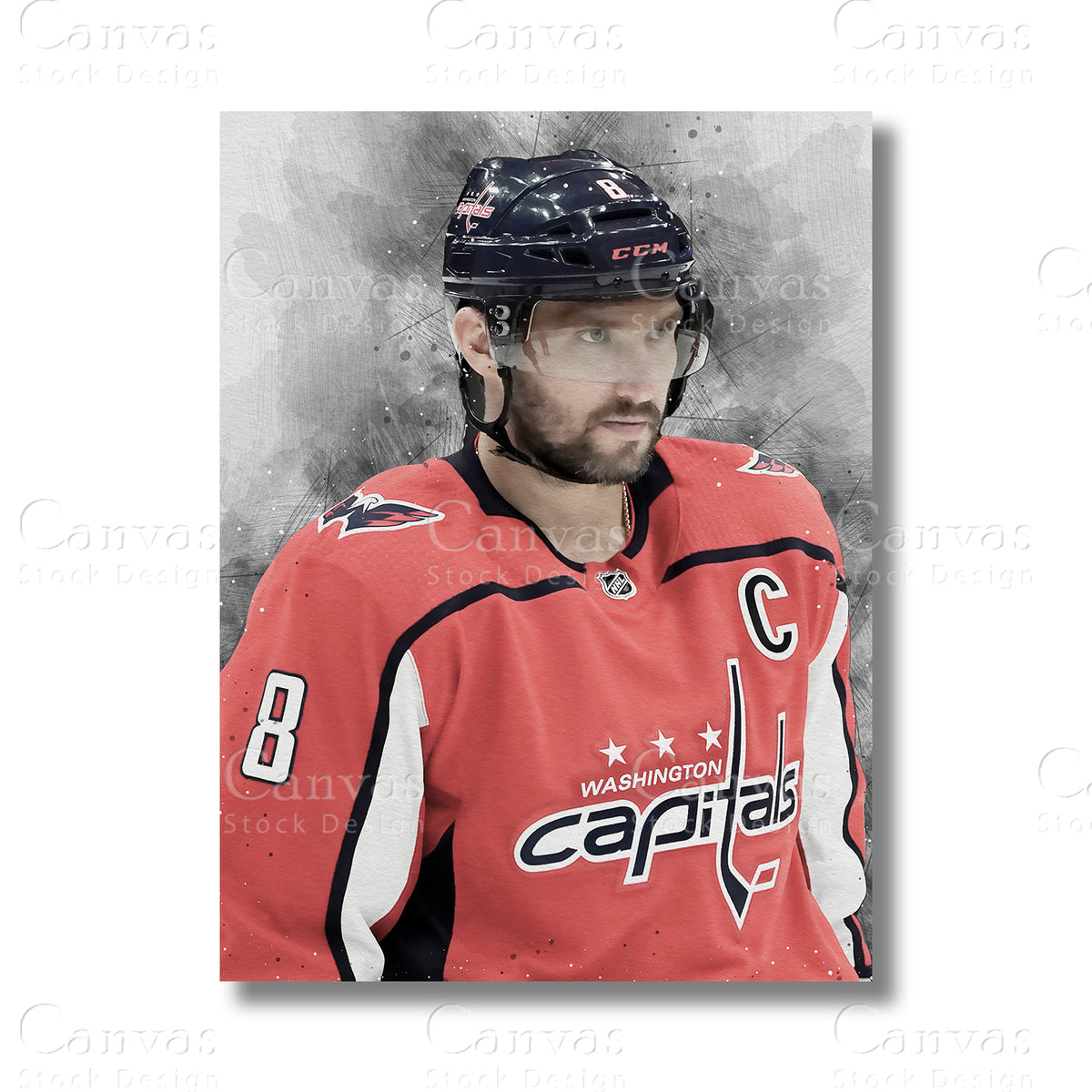 Alex Ovechkin Signature Ice Hockey Canvas Wall Art