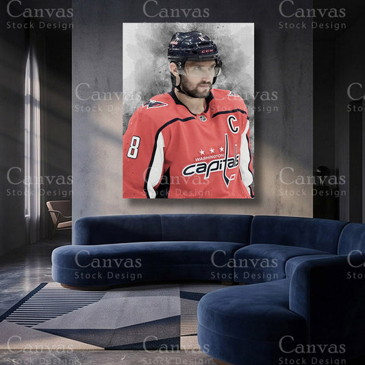 Alex Ovechkin Ice Hockey Canvas Artwork