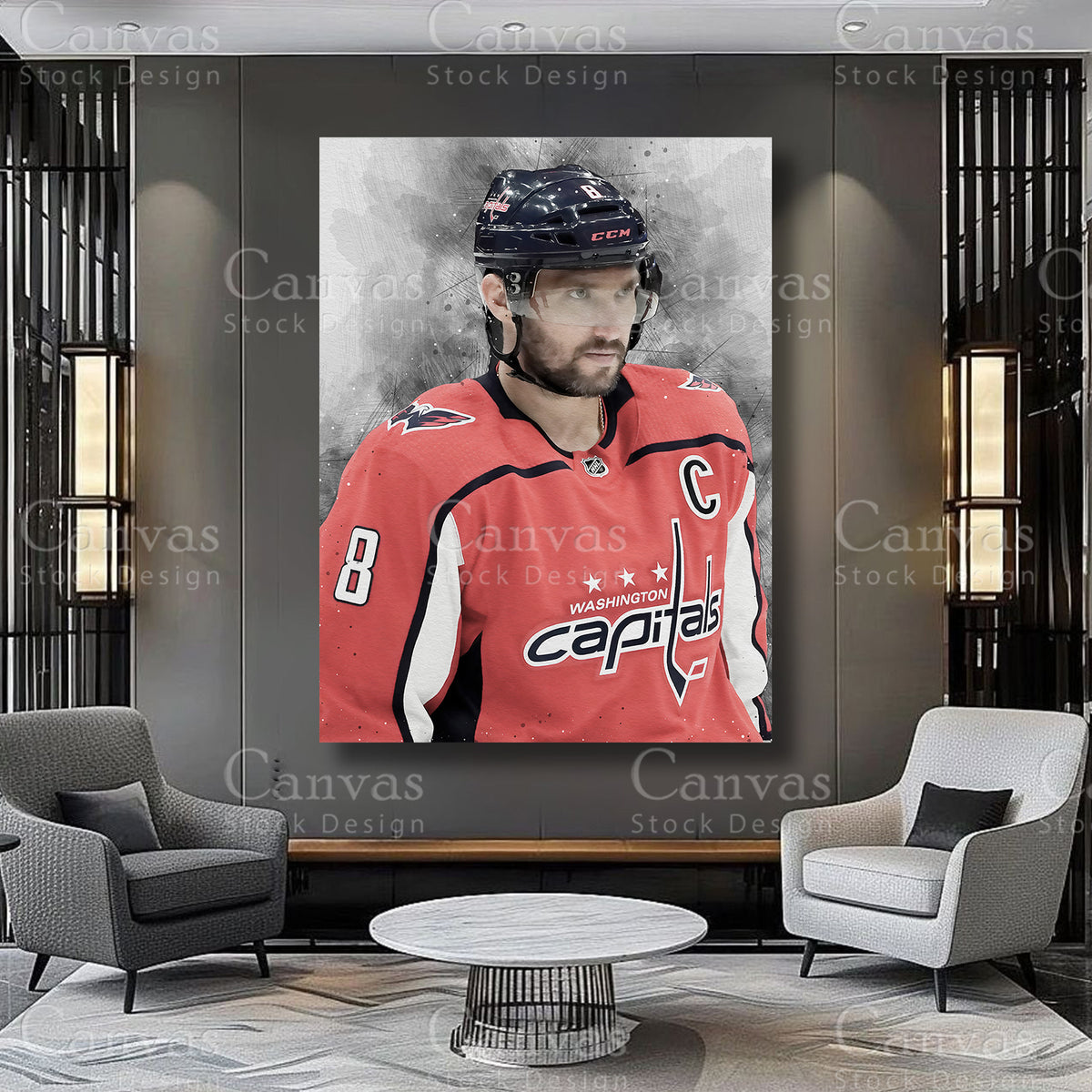Alex Ovechkin Athlete Artwork on Premium Canvas