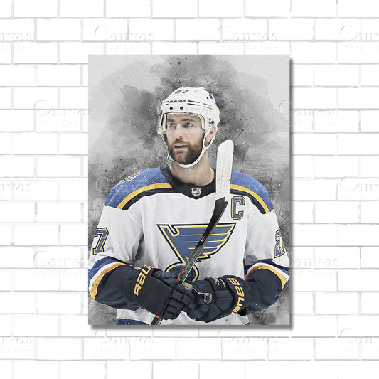 Alex Pietrangelo NHL defenseman canvas wall art – hockey poster print for sports rooms and man caves