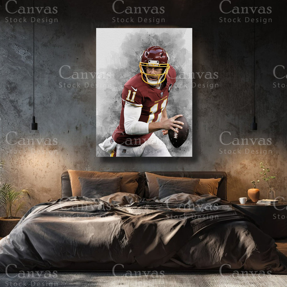 Alex Smith premium NFL canvas with black floating frame