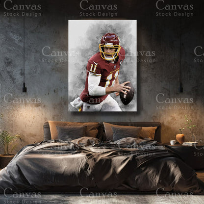 Alex Smith premium NFL canvas with black floating frame