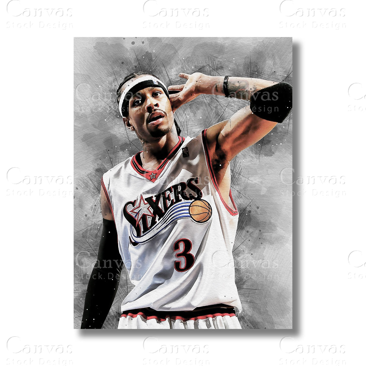 Allen Iverson Iconic Basketball Canvas Wall Art