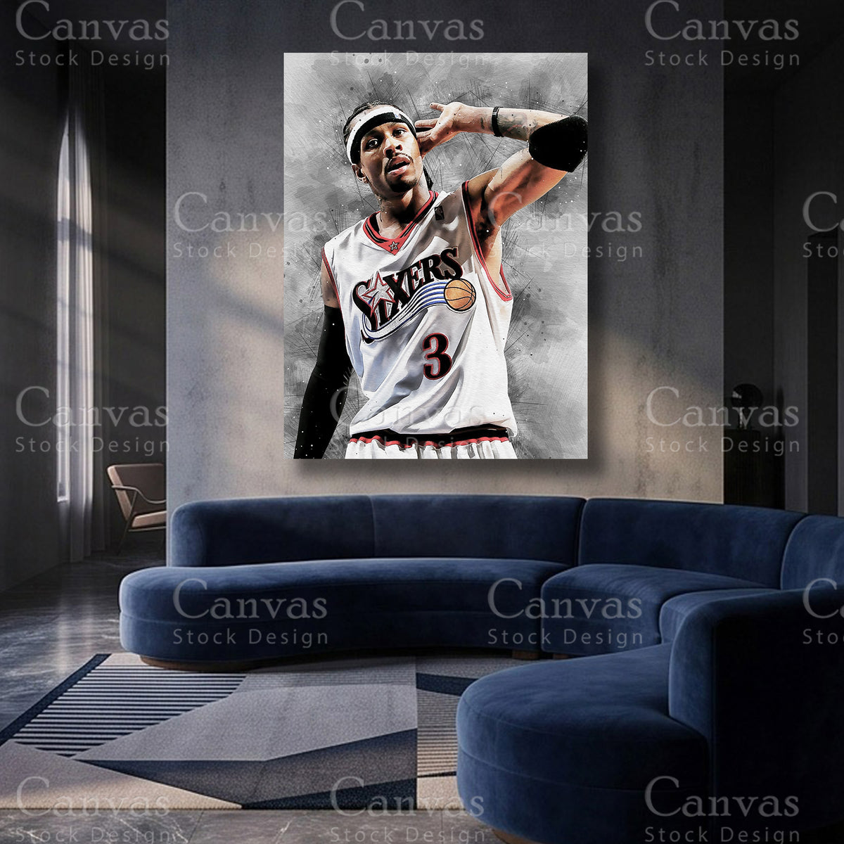 Allen Iverson NBA canvas artwork
