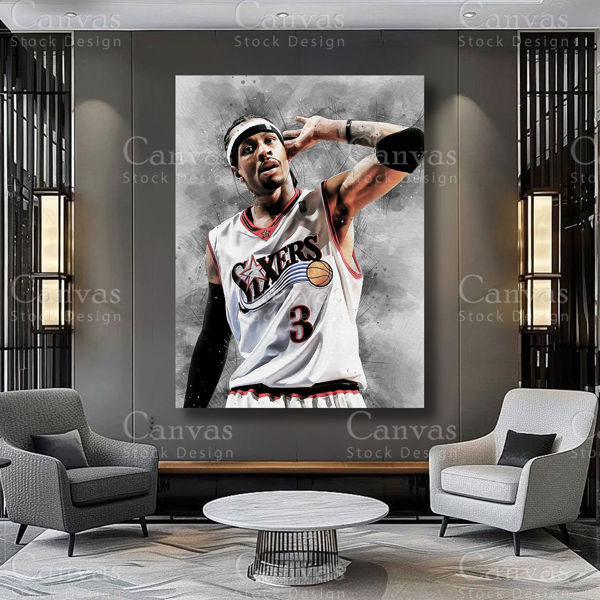 Allen Iverson athlete canvas artwork