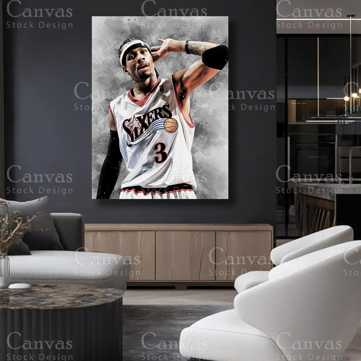 Allen Iverson statement basketball canvas art