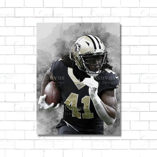 Alvin Kamara Canvas Wall Art – New Orleans Saints NFL Superstar Print