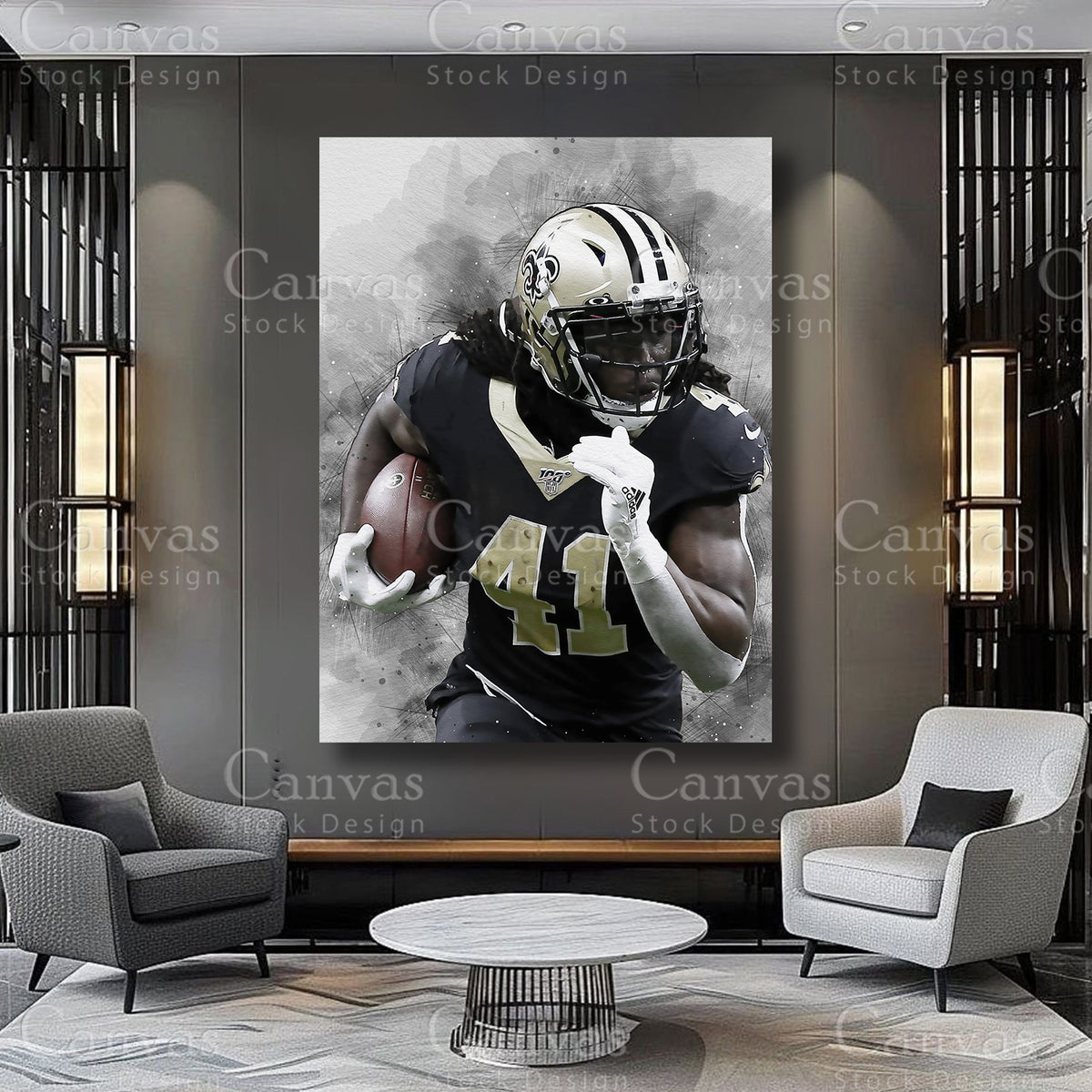 Alvin Kamara football athlete canvas artwork