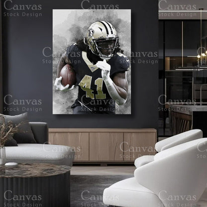 Alvin Kamara statement sports canvas artwork