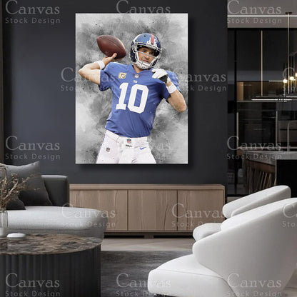 American football wall decor inspired by Eli Manning