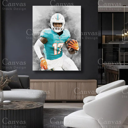 American football wall decor inspired by Jaylen Waddle