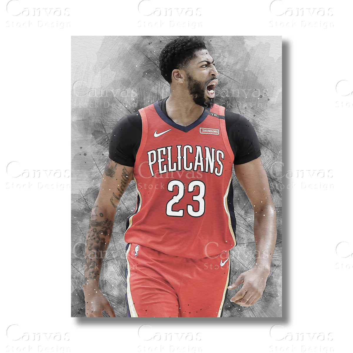 Anthony Davis Dominant Basketball Canvas Wall Art