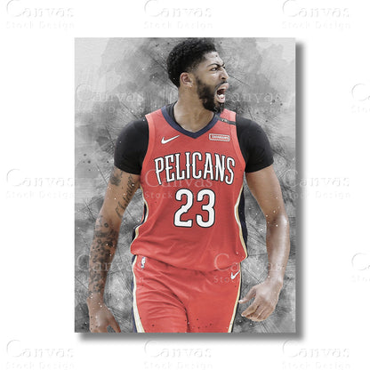 Anthony Davis Dominant Basketball Canvas Wall Art