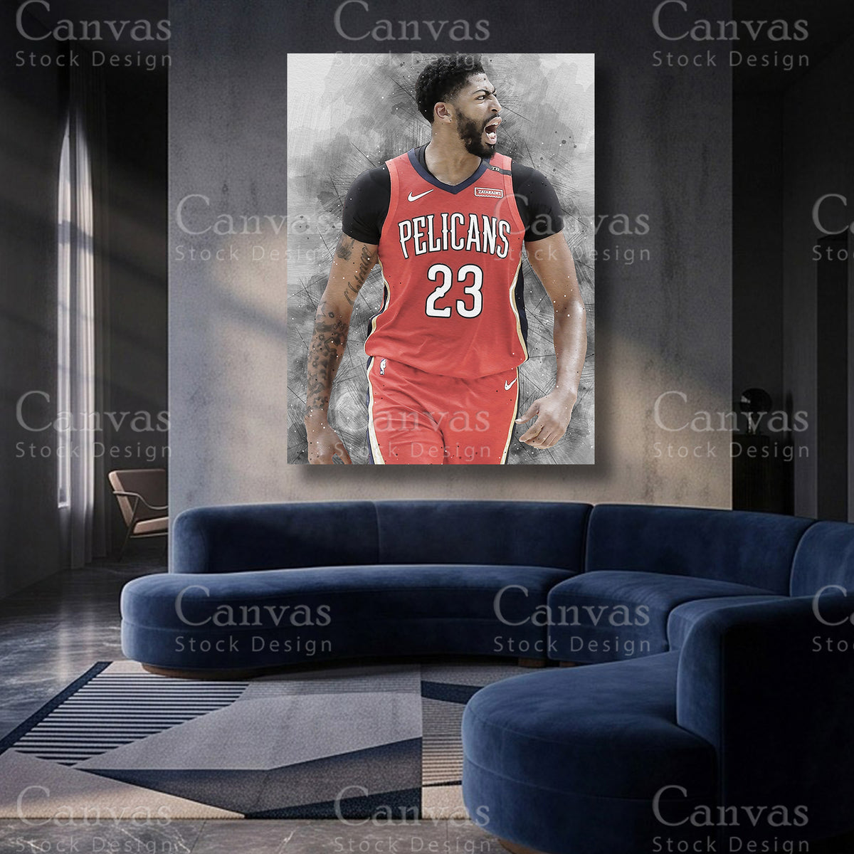 Anthony Davis NBA canvas artwork