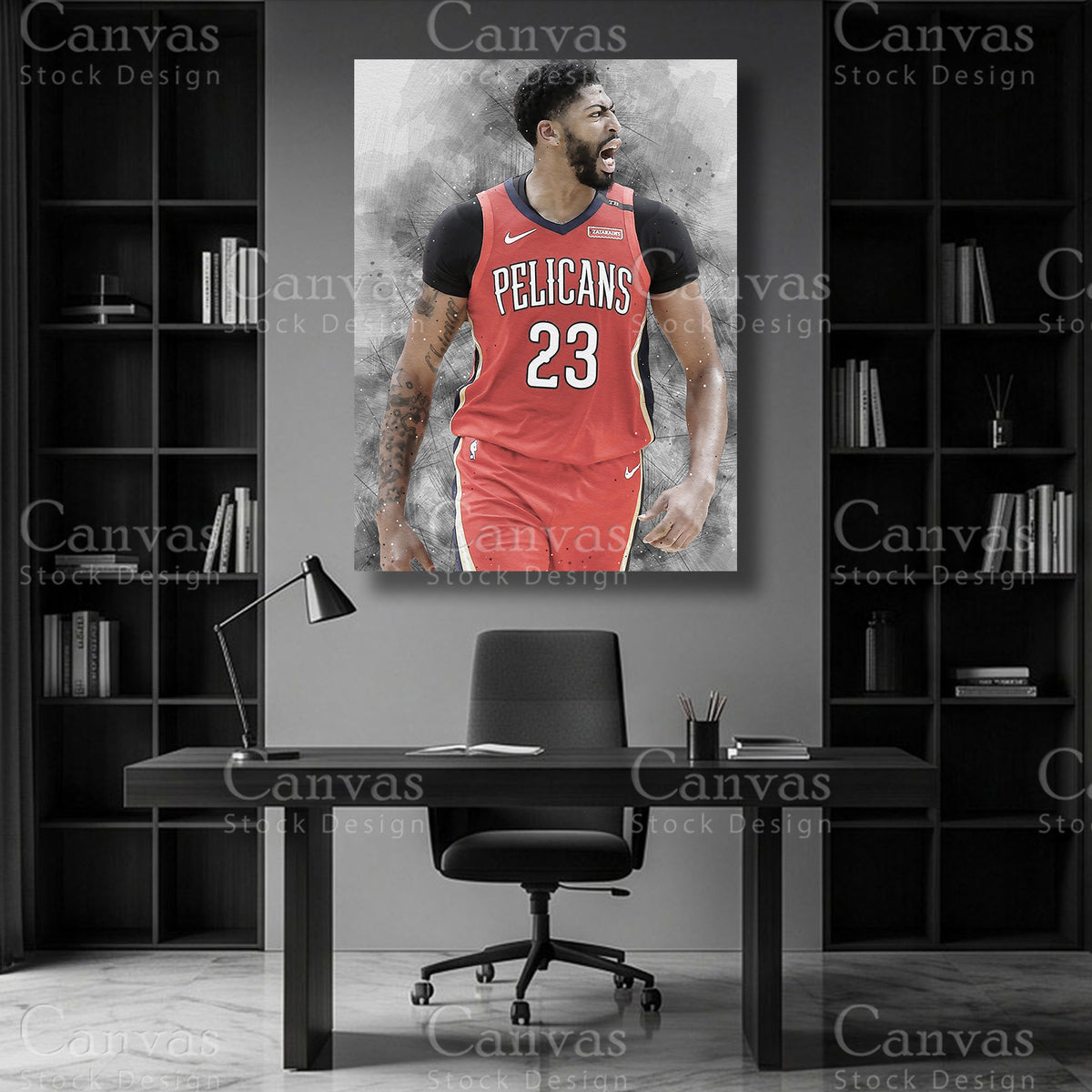 Anthony Davis basketball wall art on premium canvas