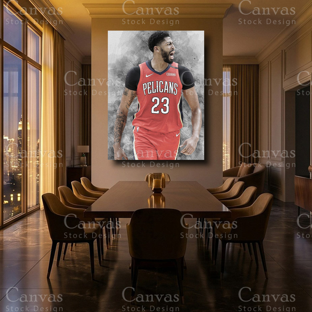 Anthony Davis luxury NBA wall decor