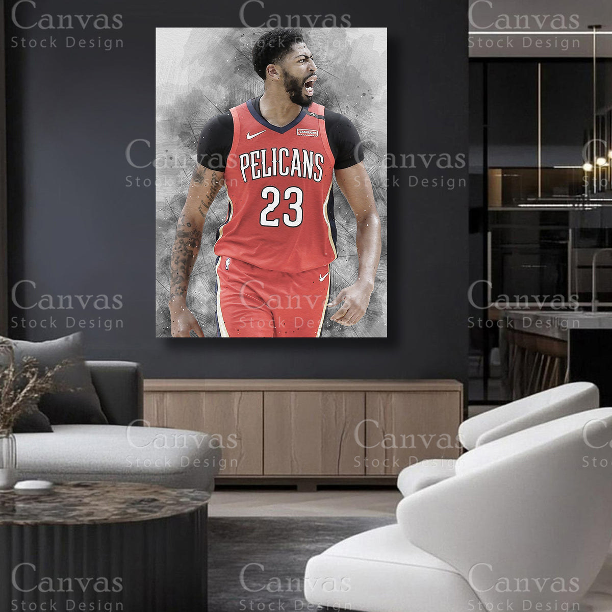 Anthony Davis statement basketball canvas art