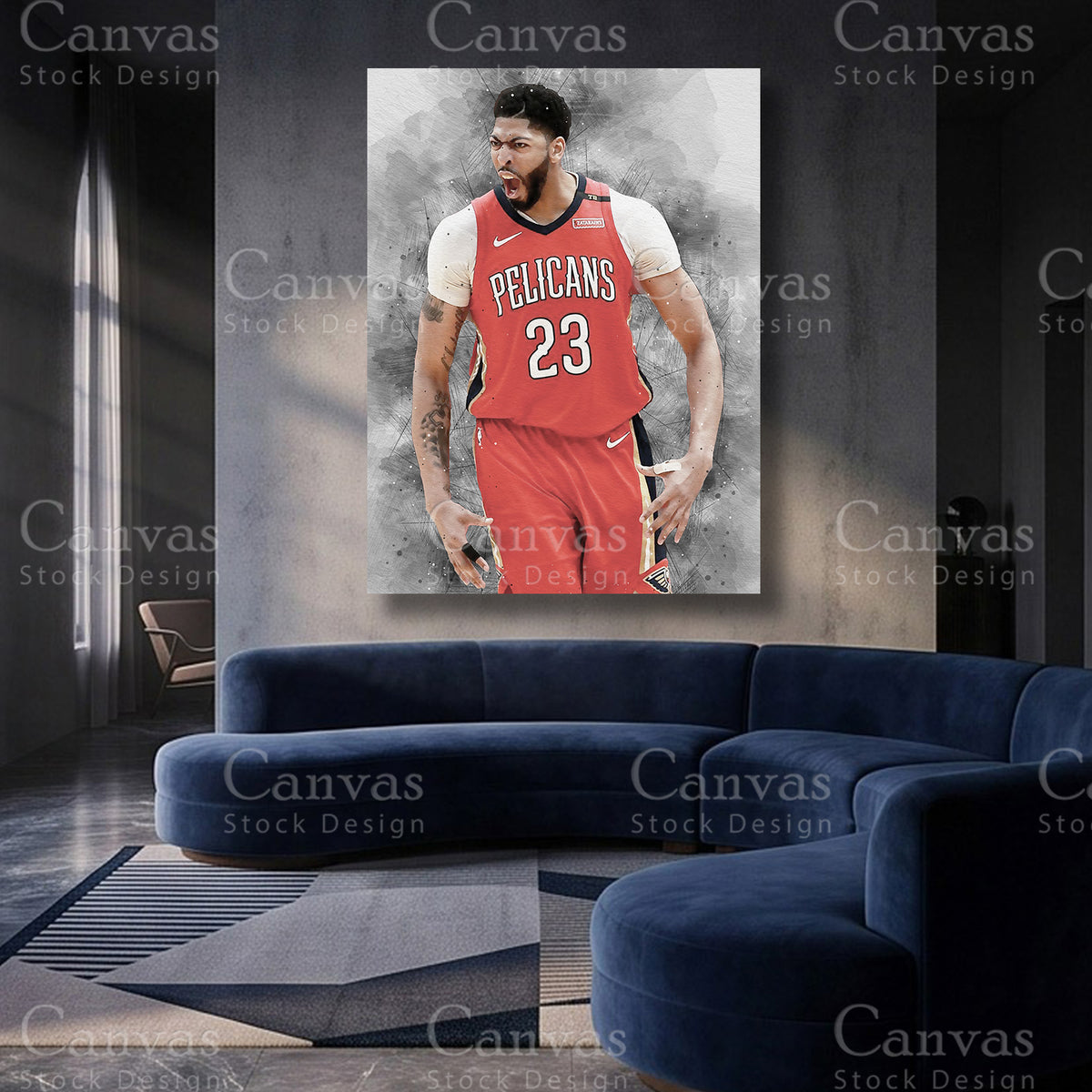 Anthony Davis NBA canvas artwork