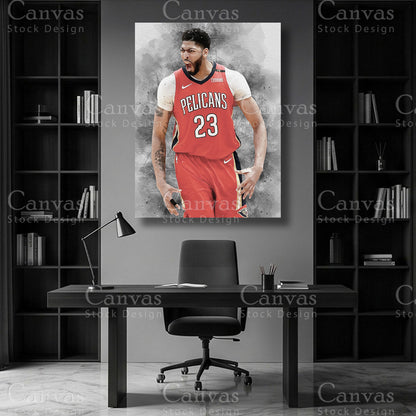 Anthony Davis basketball wall art on premium canvas