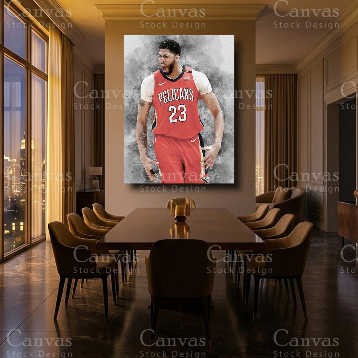 Anthony Davis luxury NBA wall decor